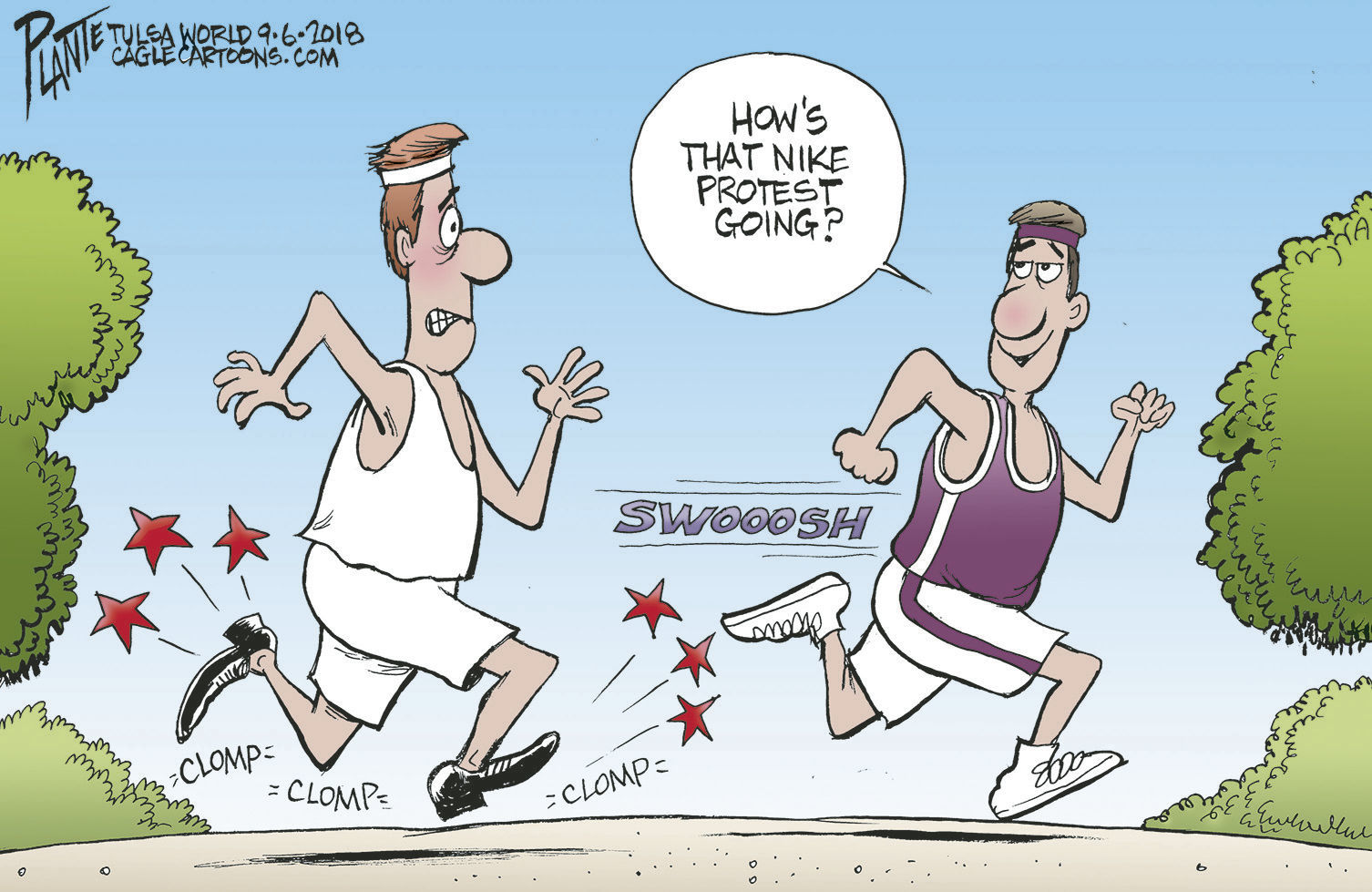 Bruce Plante Cartoon: The Nike protest